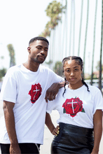 Load image into Gallery viewer, &quot;Rose X Cross&quot; (White) Tee